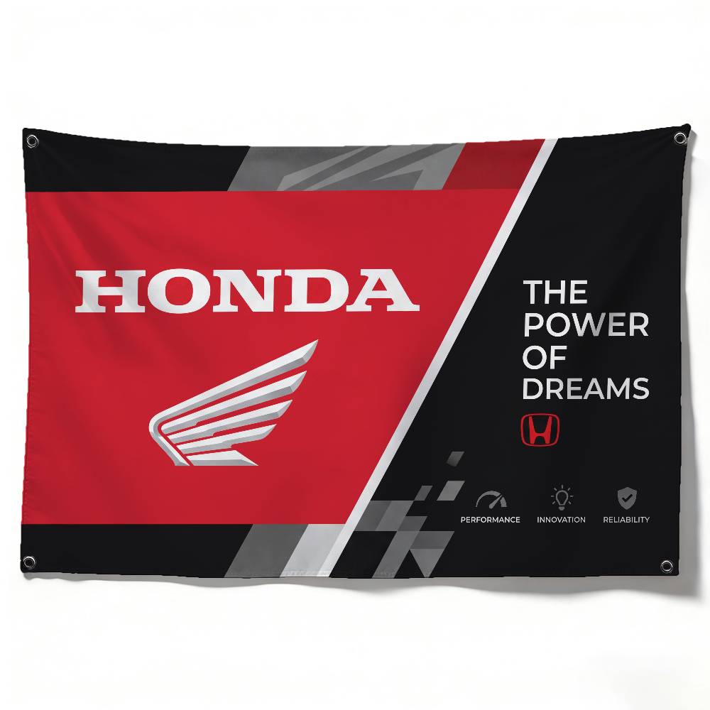 BWG5  FOR HONDA RACING Decorative Flag High Quality Polyester Fade Resistant Machine Washable Indoor Outdoor Hanging Banner