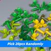Non-Toxic 20Pcs/Lot Moc Bricks 37695 Plant Stem With 3 Leaves And Bottom Pin City House Garden Buildings Blocks Accesories Chilren'S Toys