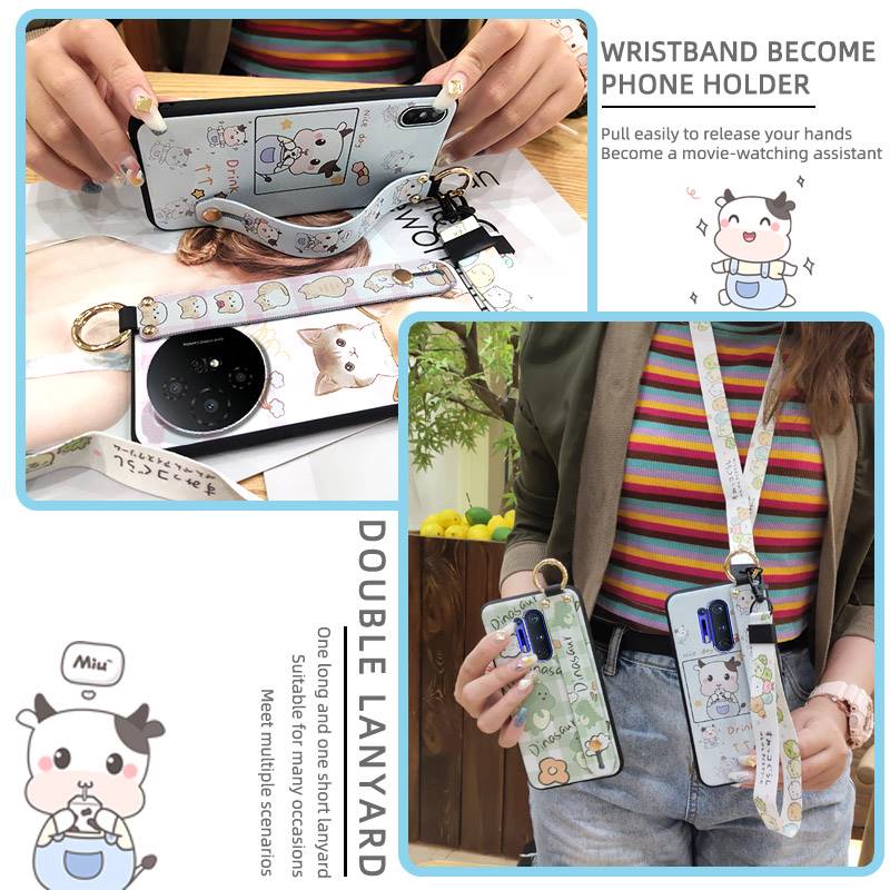 Dirt-resistant Cute Phone Case For TCL 50 Nxtpaper 5G/50Pro Nxtpaper 5G Protective Lanyard Anti-dust Wristband Silicone