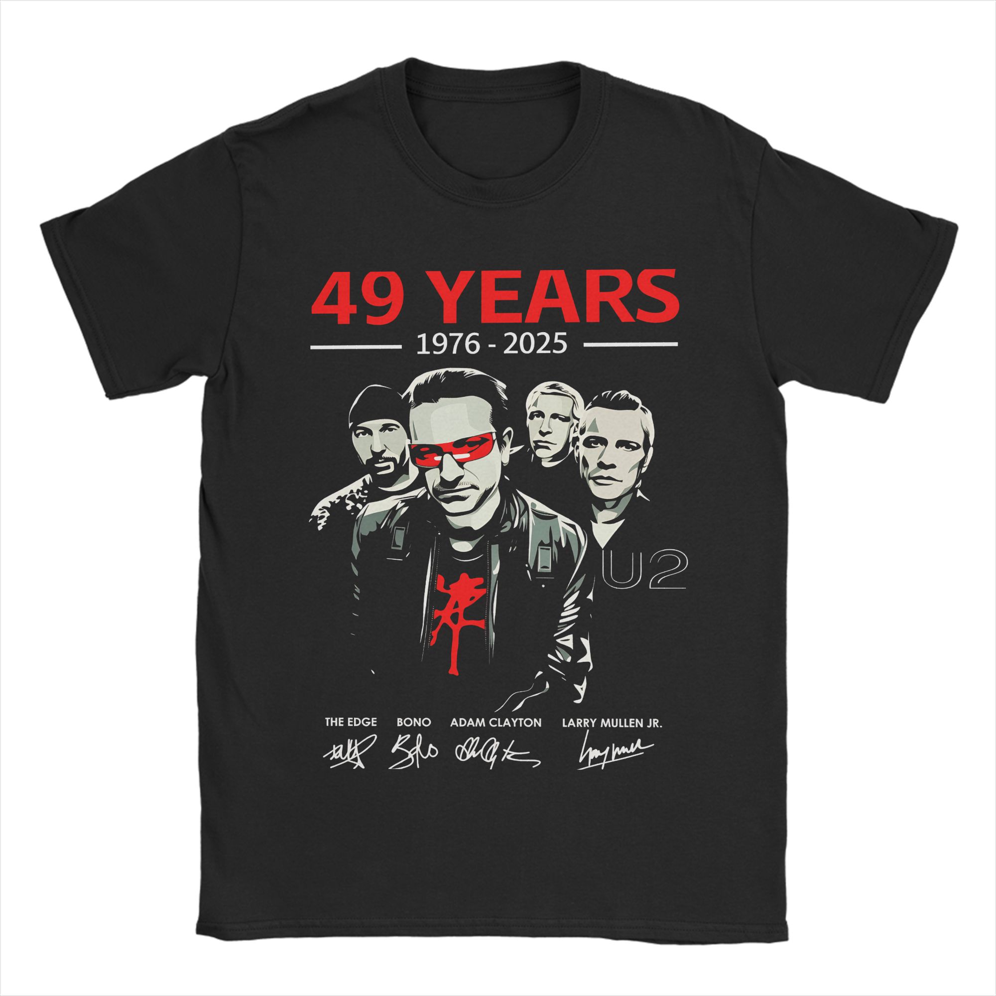 U2 49 Years 19762025 Bono Edge Adam Clayton Larry Mullen Jr T-shirt L