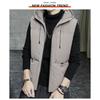 Men Brown Hooded Sleeveless Padded Vest