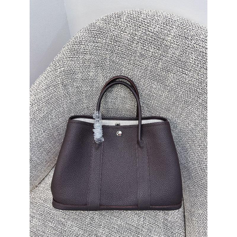 Borsa da giardino cucita a mano con filo cerato, ferramenta interamente in acciaio, borsa da donna portatile in pelle bovina primo strato con motivo a collo di mucca Ntogo