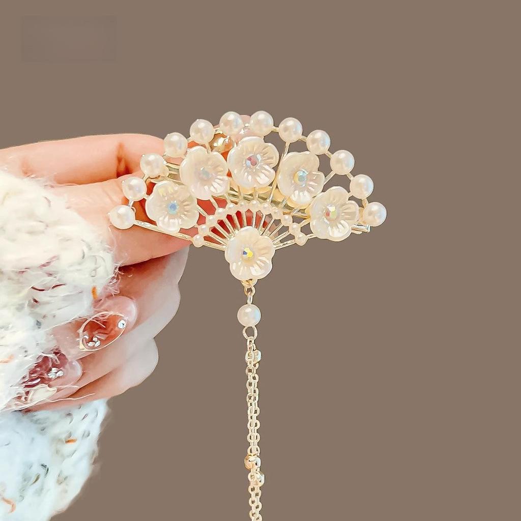 Elegant 2025 Korean Bow Pearl Rhinestone Hair Clip - Internet Celebrity Style