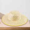 Cappello di Paglia Traspirante a Tesa Larga Comodo Anti-UV Protezione Solare Cappello Parasole per Pesca