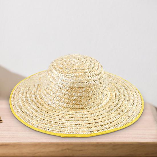 Cappello di Paglia Traspirante a Tesa Larga Comodo Anti-UV Protezione Solare Cappello Parasole per Pesca