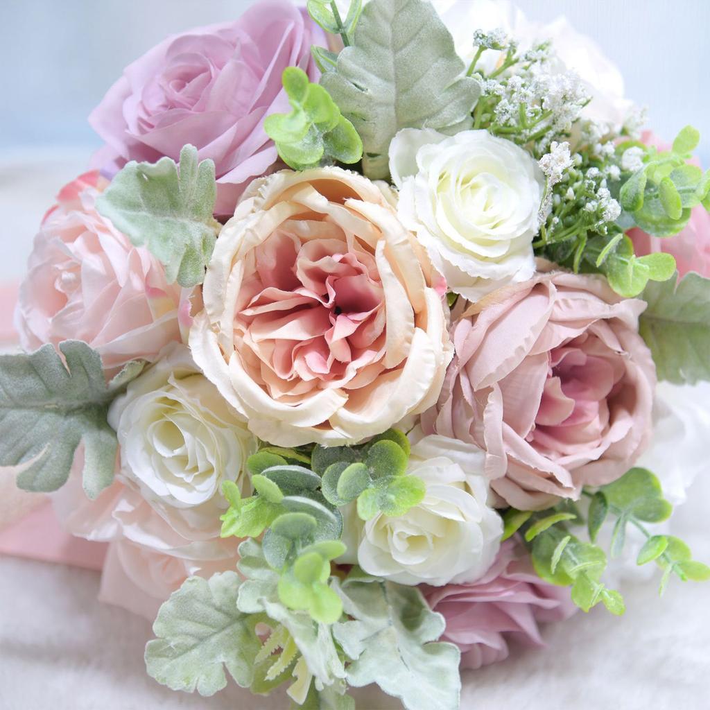 Mariage Bouquet de Mariée Bouquet à Main Décoration de Maison Fleur Artificielle Fleur en Soie Bouquet Décoratif Artificiel