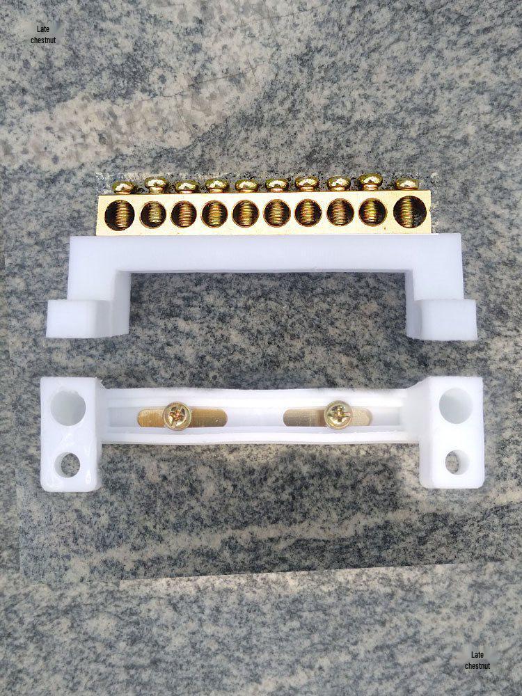 10-Position Neutral Ground Bar with Thickened Copper Strip, 8x12, for PZ30 Distribution Box