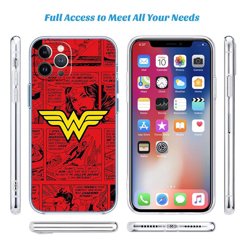 Wonder Woman Durchsichtige Handyhülle für Motorola Moto G7 G8 G9 G84 G85 G73 G24 G15 Z2 Play Power Plus
