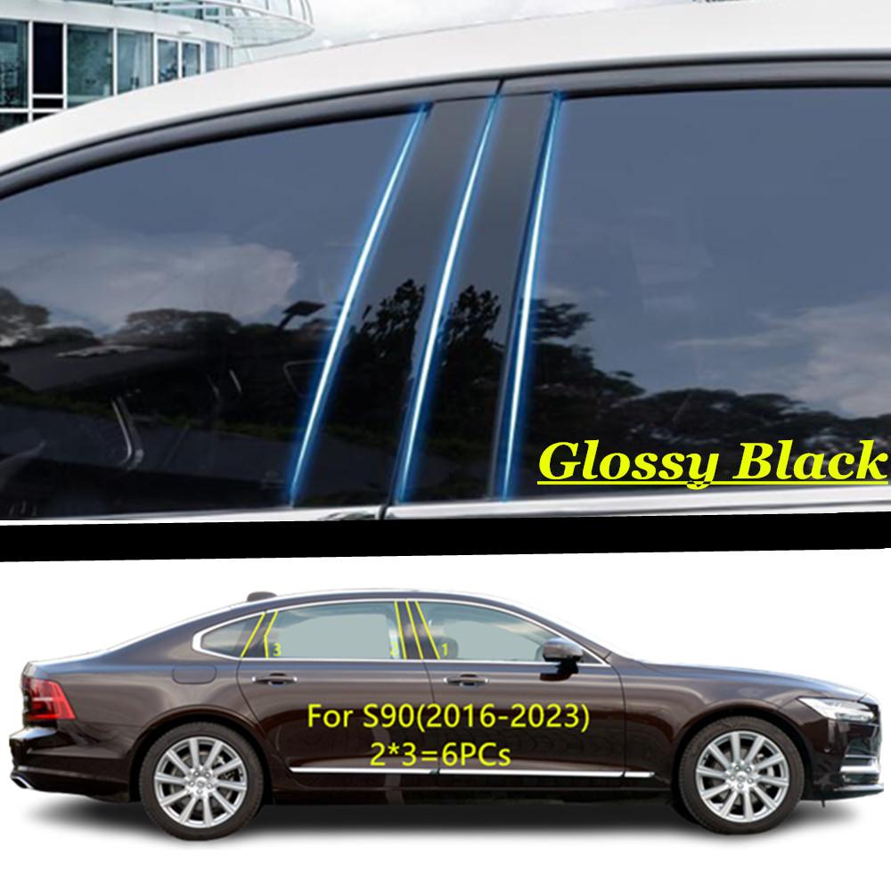 For Volvo S60/S60L 2013-2024/S90 2016- Car PC Material Pillar Post Cover Door Trim Window Molding Sticker Plate Accessories