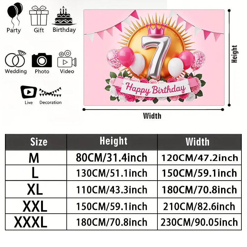 Party Backdrop Birthday Pink Photo Booth Background Front Door Decor