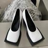 Fashion Mary Jane Single Shoe Women'S 2026 Spring New Style British Low Heel Square Toe Sealed Sail Thick Heel High Heels