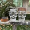 Skull Glass Jar for Spice Smoking Storage Light-Up Air Tight Multi-Use Container Randomly Mix One Color