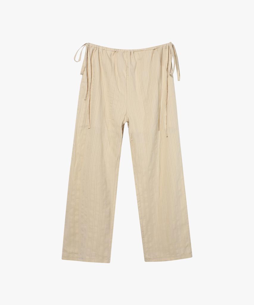LOSSYROW Rope-Wide Cotton Pants Beige