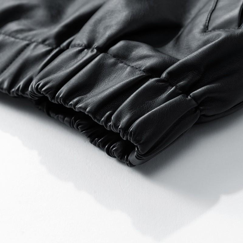 Mens PU Leather Jacket Vintage Workwear Relaxed Fit Street Style Black Outerwear