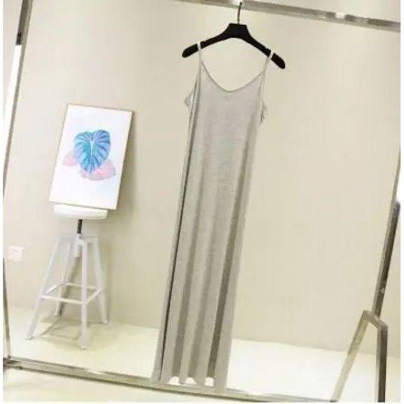 Anti Penetration Lined Bottom Dress Pure Color Anti-Penetration Lining Base Dress Women