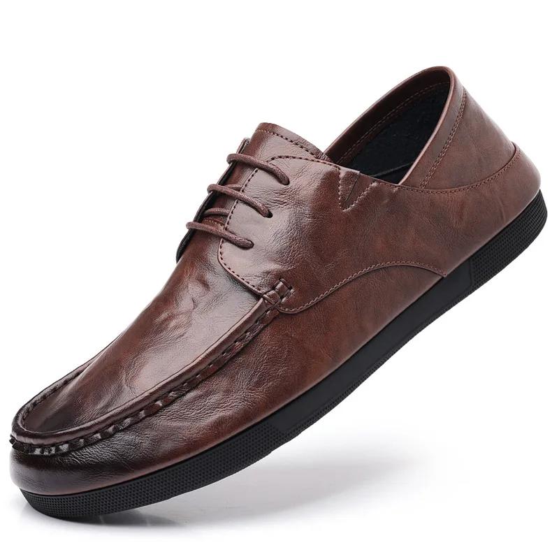 Fashion 2024 Spring Autumn New Designer Men's Shoes Fashion Korean Style Shallow Mouth Leather Loafers Men Business Shoes