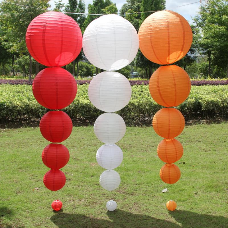 Διάμετρος 4"-14"(10-15-20-25-30-40cm)Διακοσμητικό Χάρτινο Φανάρι Μπάλα Φεστιβάλ Κινεζικό Χάρτινο Φανάρι Διακόσμηση Γάμου Πάρτι DIY