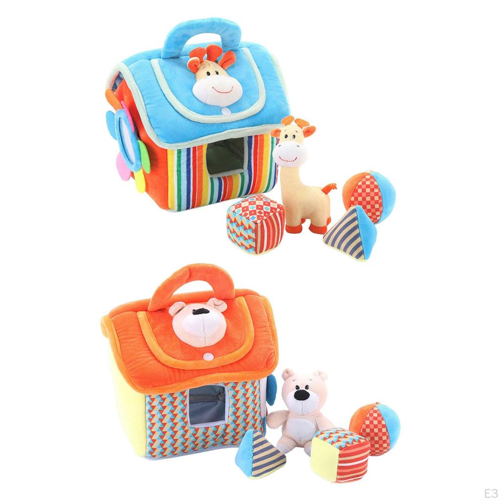 Montessori Soft Cloth block Animal Blocks Interactive Toys Education Sorting Hand Eye Coordination