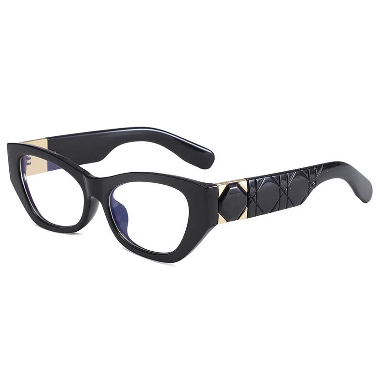 Cat Eye Frame Flat Mirror Street Shot Decorative Glasses Anti-Blue Light Optical Glasses