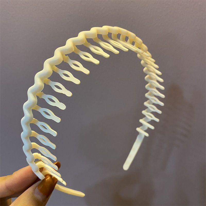 

Корейские модные повязки для волос с длинными зубцами для женщин, нескользящие расчески для волос, однотонные геометрические ободок, женские аксессуары для волос для девочек 1PCS белый