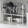 Pot Lid Holder Countertop Organizer Shelf Strong Load-bearing Adjustable Design Expandable Kitchen Storage Rack
