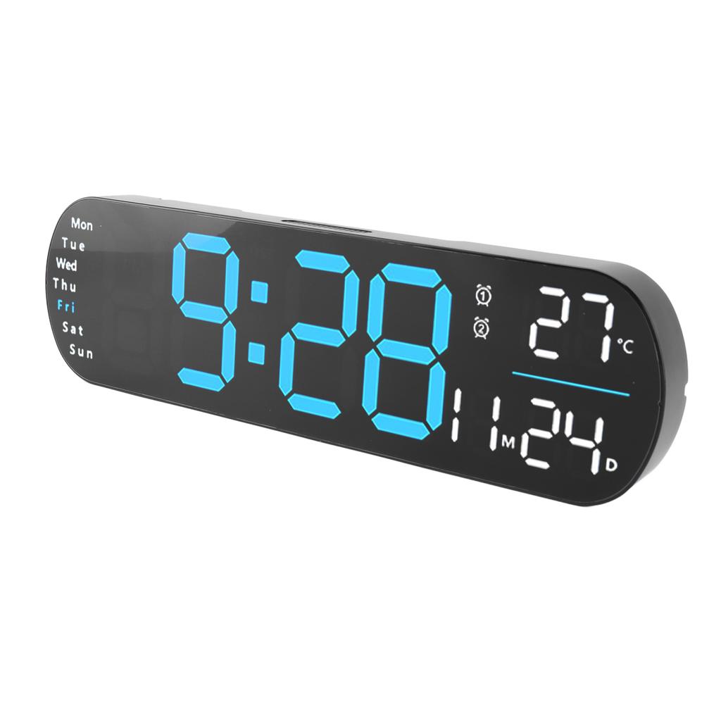 Digital Wall Clock with Remote Control Big LED Screen Display   8 Color Lights Digital Alarm Clock for Living Room Bedroom