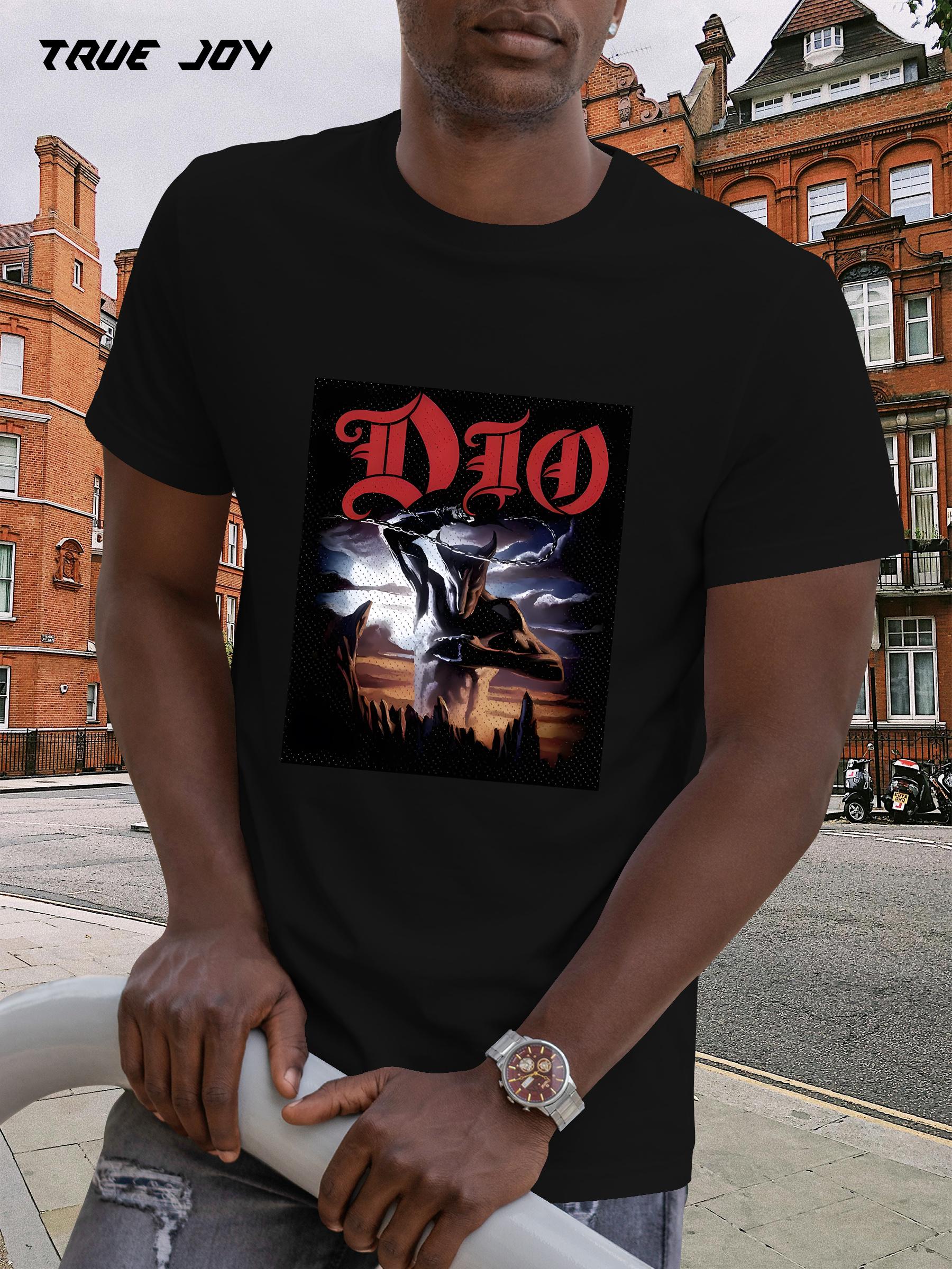 Heavy Metal Band T-shirt - Brown Tee with Bold Red/Black Dio Graphic Print XXXXL