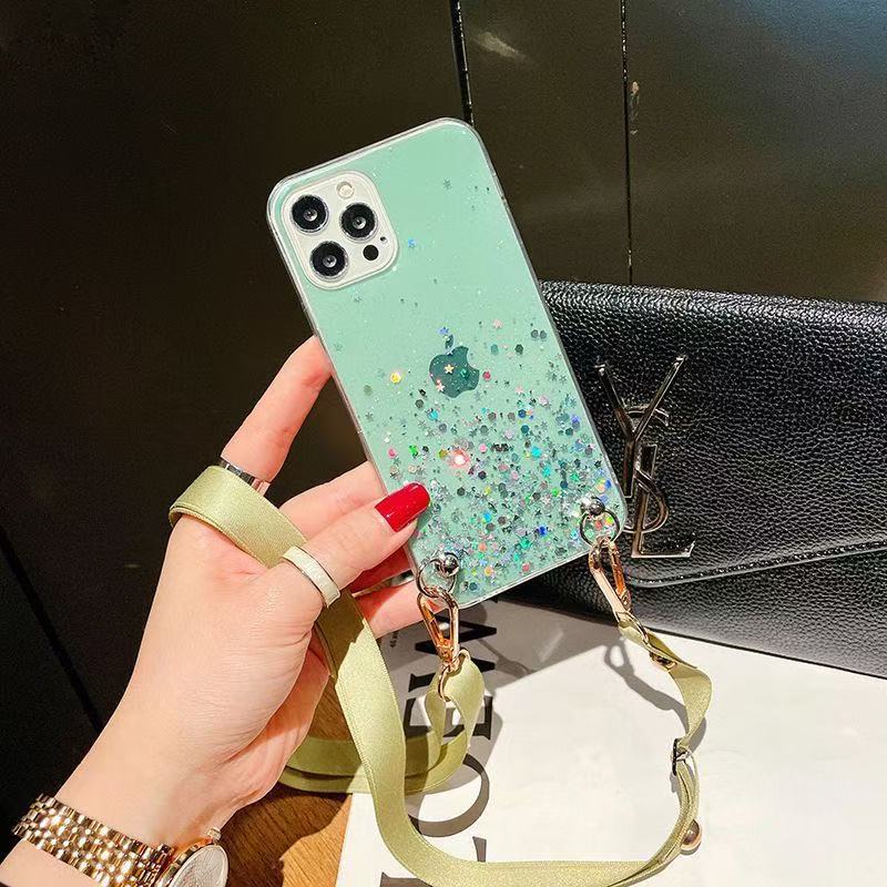 Epoxy Starry Sky Apple Model 13 13PRO 13PROMAX Mobile Phone with Lanyard TPU Soft Case New