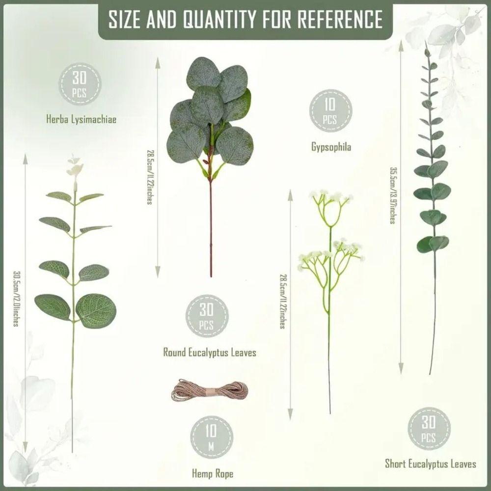 70 PCS Eucalyptus Leaves Artificial Flowers Bouquets DIY Mixed Floral Decor Bulk Home Decor Floral Arrangement