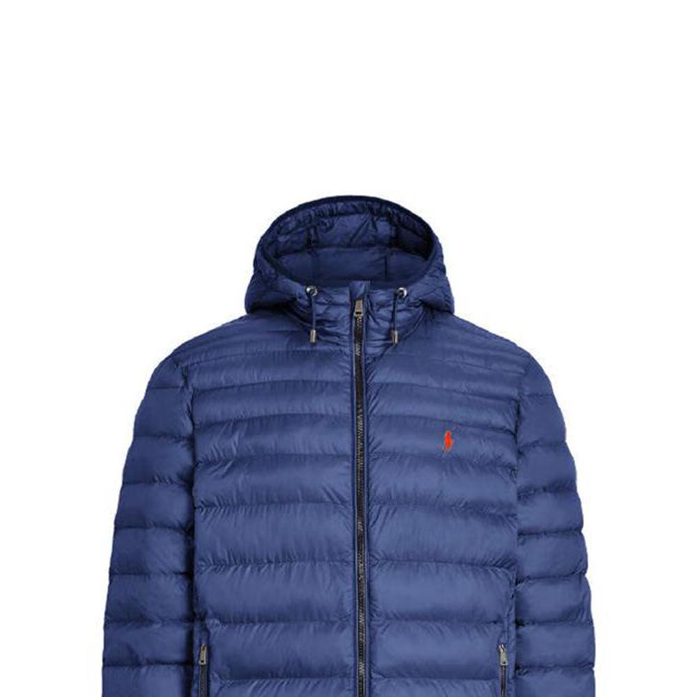 Polo Ralph Lauren Ss23 Solid Color Logo Embroidered Long Sleeve Hooded Down Jacket Men Jacket Blue 710829156-012