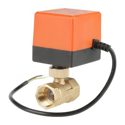 AC 220V G3 4  DN20 2 Way Brass Motorized Actuator Ball Valve for Air Conditioner