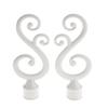 2pcs Curtain Pole Recess Bracket Curtain Rod Finials Window Treatment Hardware