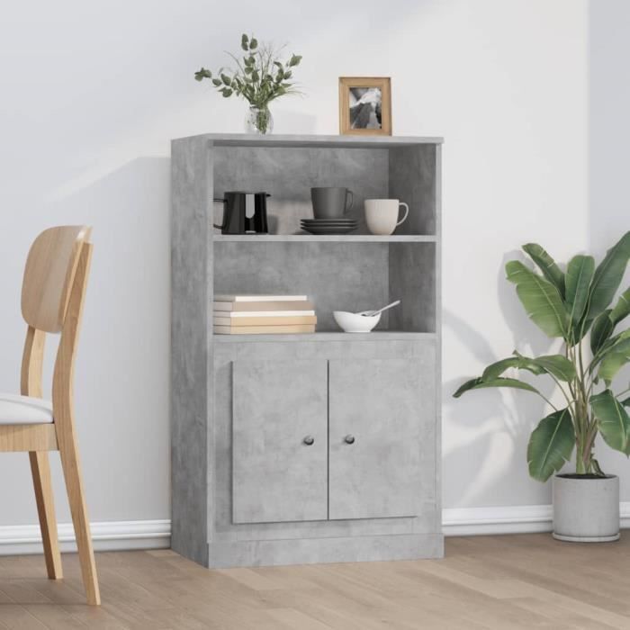 VidaXL Highboard Concrete Grey 60x35.5x103.5 Cm Engineered Wood 816316
