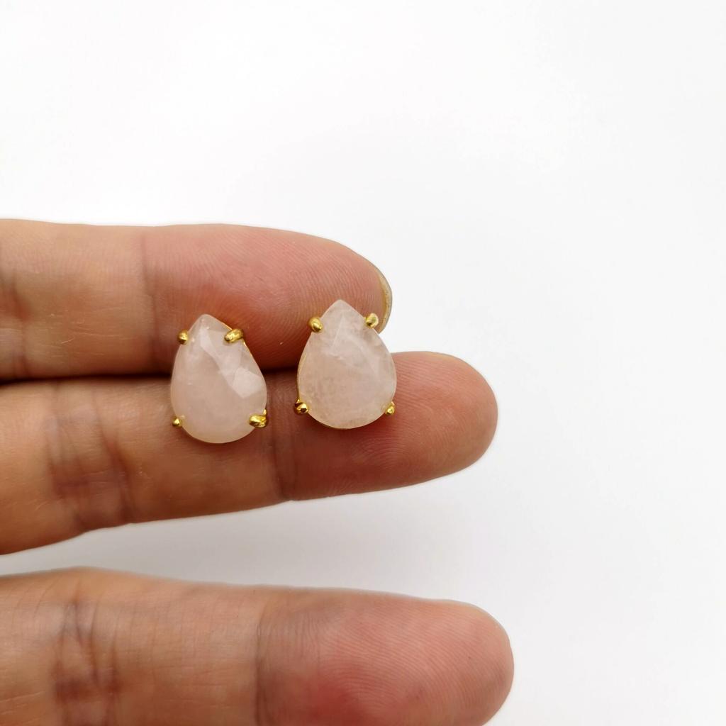 Casual Stud Earrings Water Drop Shape Faceted Natural Stone Earring Women Reiki Jewelry Fit for Party Anniversary Gift