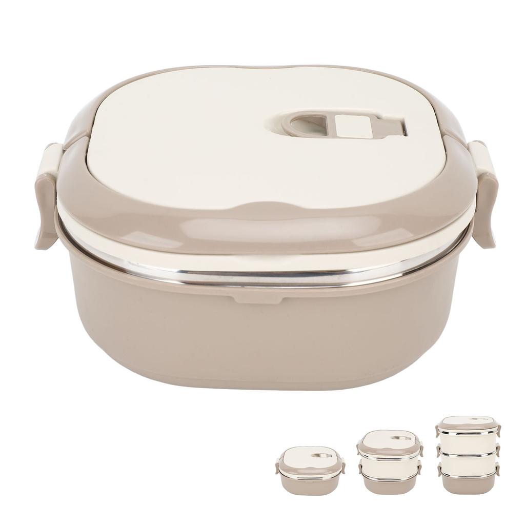 Boîte à déjeuner en acier inoxydable 304 Grande capacité Portable Isotherme Scellée Étudiant Boîte Bento avec cuillère pour École Bureau