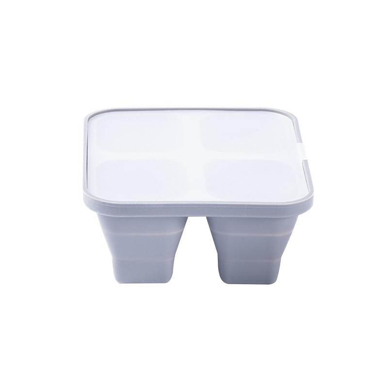 Foldable Square Ice Cube Silicone Cube Maker Form Cake Pudding Chocolate Mold Easy To Remove Ice Tray 4/6/8 Holes with lid