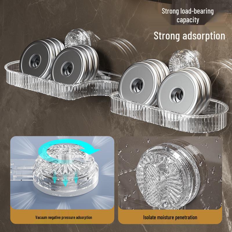 Wall-Mounted Bathroom Organizer with Suction Cup