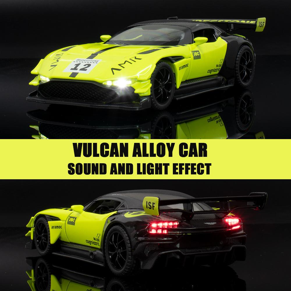 1/32 Scale Aston Martin VULCAN Simulation Car Model Metal Diecasts & Toy Vehicles Alloy Decoration Sound Light Metal Man Aston Boy Children Gift