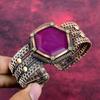 Pulseira de Rubi de Caxemira Facetado Joias Envoltas em Fio de Cobre Pulseira Ajustável Joias com Pedras Preciosas