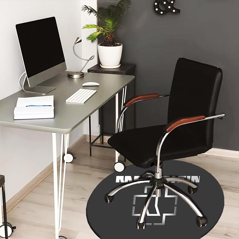 

1pc Rammstein Logo Round carpet, Made of Polyester,Perfect for Decorating Office Chairs, Living Rooms 80cm