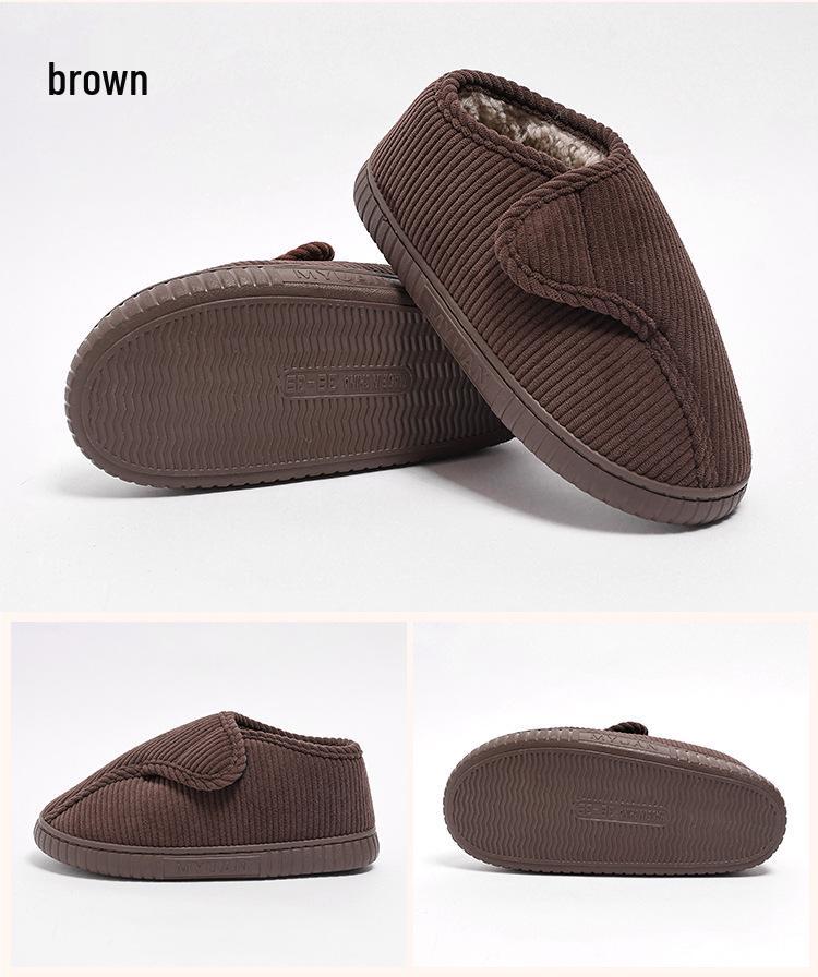 Winter Baumwollpantoffeln mit rutschfester Sohle für Mittelalte und Ältere - Plüsch, Warm, Dicke Sohle für Damen und Herren