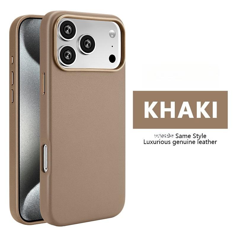 IPhone 16 Pro Max 17 Air 15 Plus 14 13 12 Promax High End Strong Magnetic Wireless Charging CoverGenuine Leather Phone Case