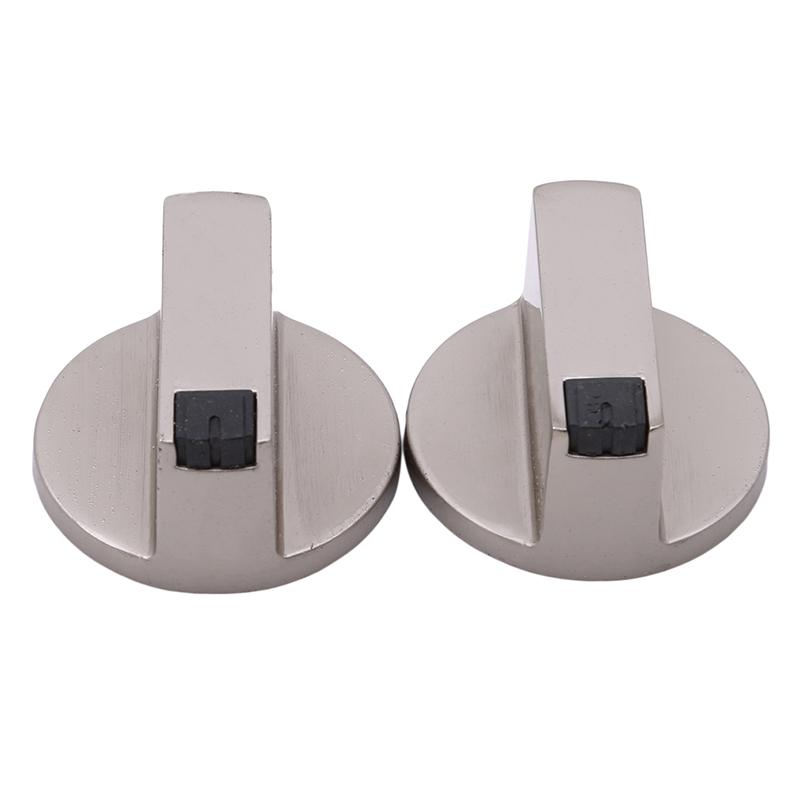 2PCS Metal 6mm/8mm Universal Silver Gas Stove Control Knobs Adaptors Oven Switch Cooking Surface Control Locks
