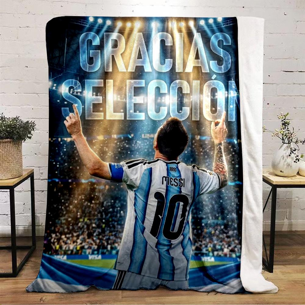"Gracias Selección Messi Tribute Design Warm blanket - Flannel blanket for bedroom, living room, sofa, and nap sofas"
