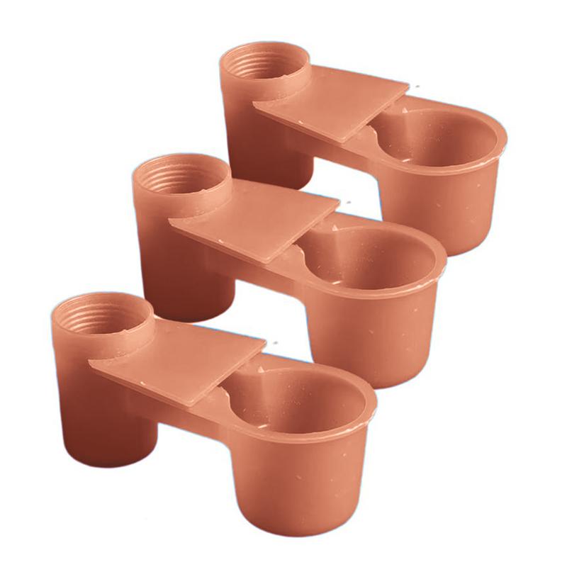 

3Pcs Bird Quail Drinker Cups Water Bottle Cup Cat Chicken Pigeon Parrot Hamster Double Nozzle Water Guide For Bird 3pcs жовтий