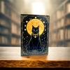 Mystic Black Cat Moon Journal | Gothic Grimoire Diary | Witchy Spell Book | Handmade Lock Journal