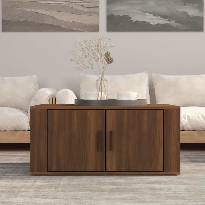 816519 vidaXL Table basse Chêne marron 80x50x36 cm Bois d'ingénierie