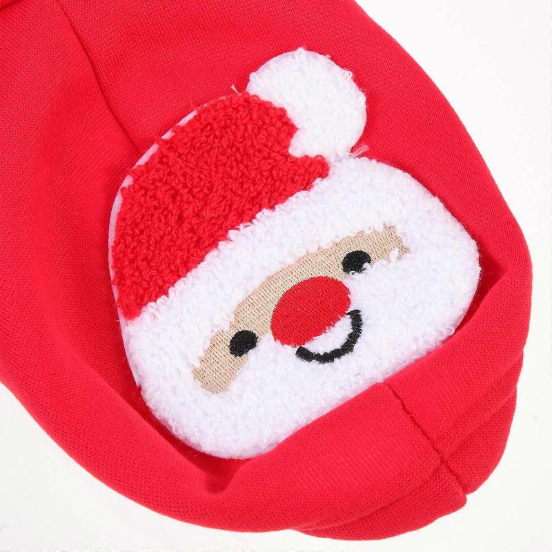 Dog Christmas Costume Dog Cosplay Clothing for Pet Use 4Pcs Red Set