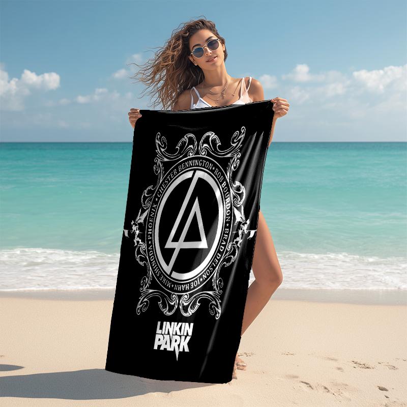 1pc Linkin Park2 Beach Towel, Comfortable and Thick, and Swimming/Bath/Picnic/Camping Towel, Suitable for Seaside Beaches