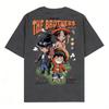 ONE PIECE Luffy Ace Sabo Brothers Unisex Pure Cotton Tshirt 2026 Summer Anime Print Round Neck Loose Family Short Sleeved Top
